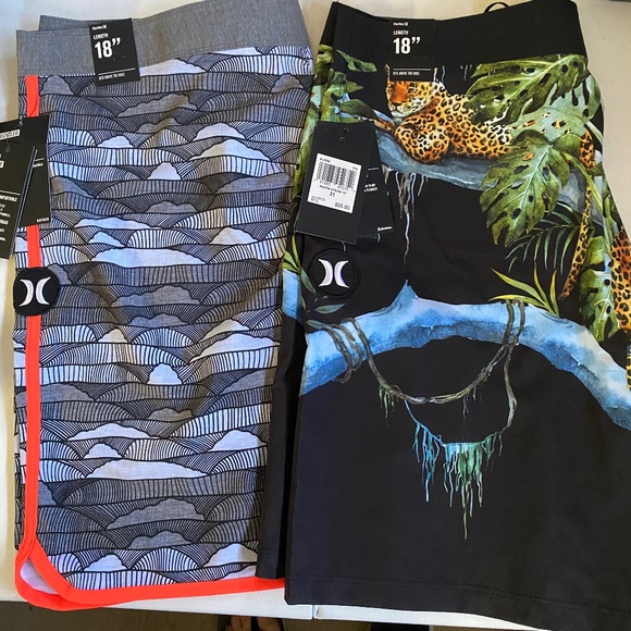 2 new pairs of Hurley Phantom board shorts size 31